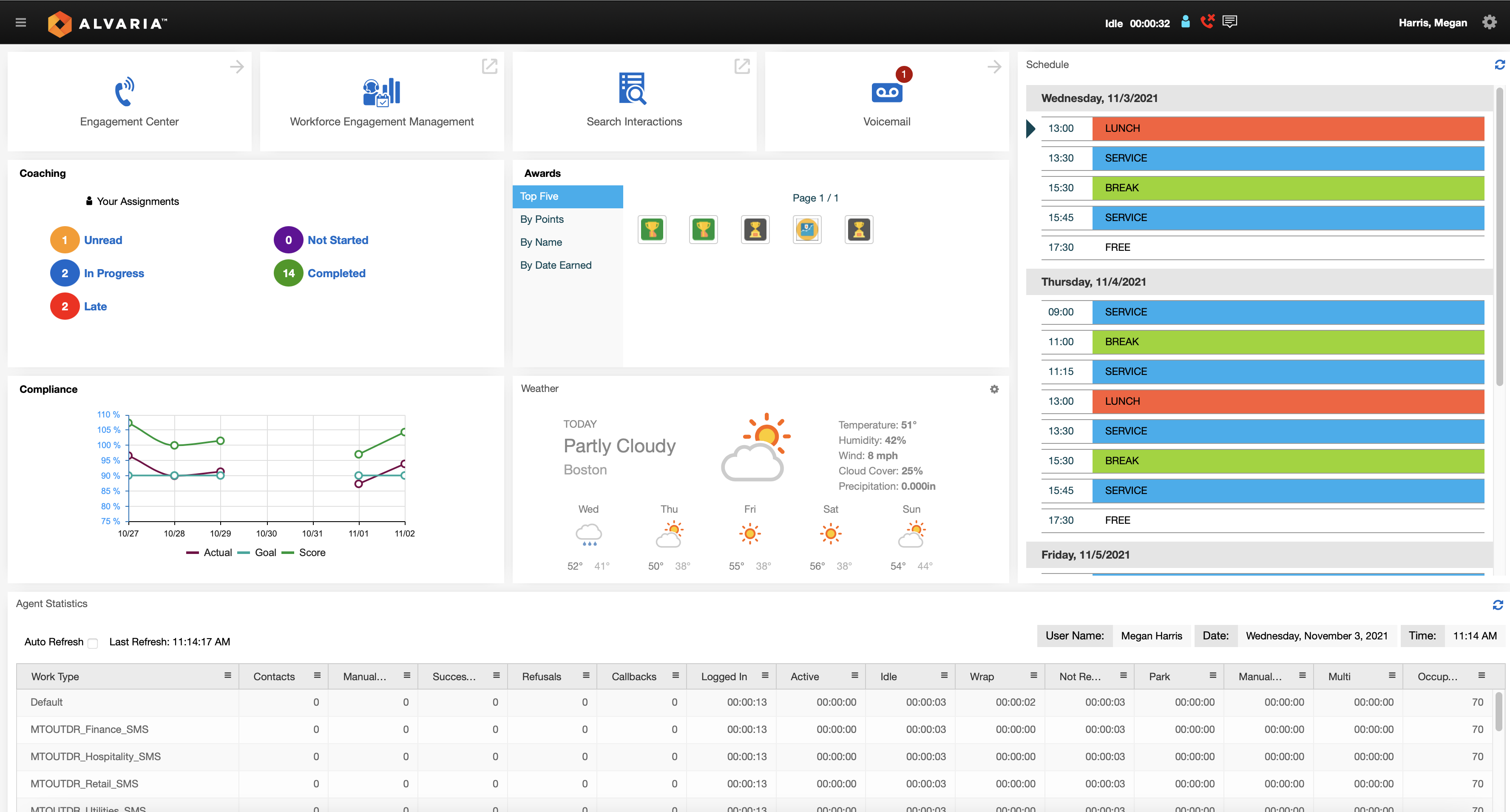 screenshot of Alvaria Cloud